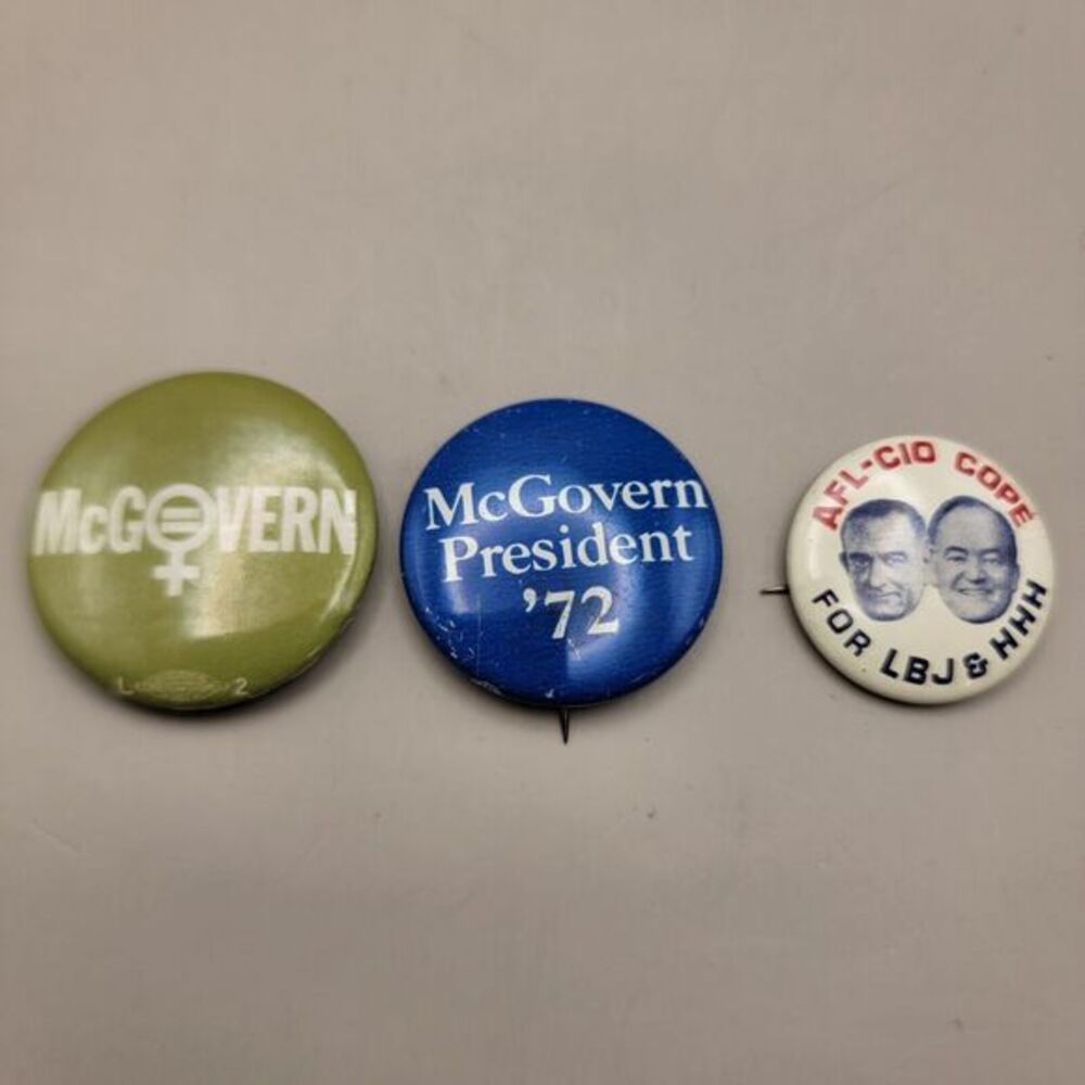 AFL-CIO Cope‎ for LBJ & HHH / McGovern Political Campaign Pin Button Democrat